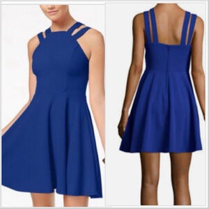 B. Smart Royal blue strappy A-line fit and flare dress size 5